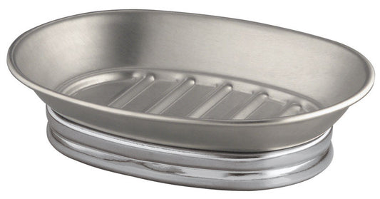 InterDesign York Chrome Silver Stainless Steel Soap Dish