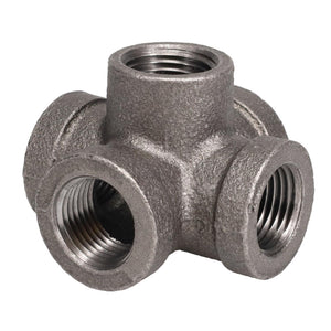 STZ Industries 1/2 in. FIP each X 1/2 in. D FIP 1/2 in. D Female Black Malleable Iron Cross