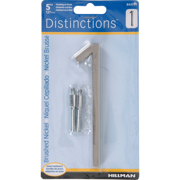 Hillman Distinctions - Número 1 de 5 pulgadas, níquel cepillado plateado, atornillable (paquete de 3) - Oferta de la semana