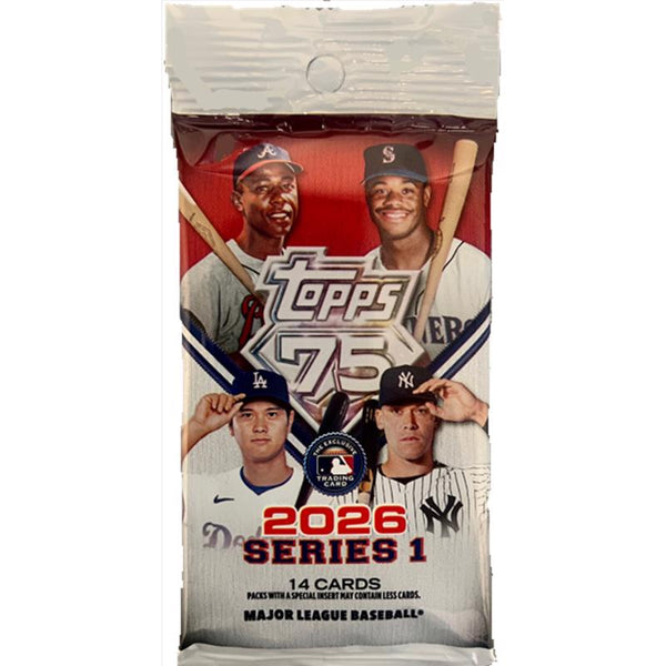 Paquete de cartas coleccionables de béisbol Topps Series 1 2026 (paquete de 96)