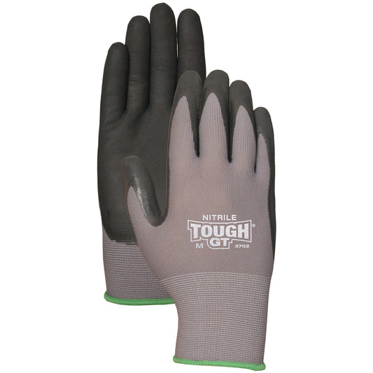 Bellingham Nitrile Tough Palm-dipped Grip Gloves Black/Gray M 1 pk
