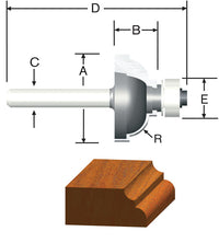 Vermont American 1-3/8 in. D X 3/8 in. X 2-5/16 in. L Carbide Tipped Cove & Fillet Router Bit