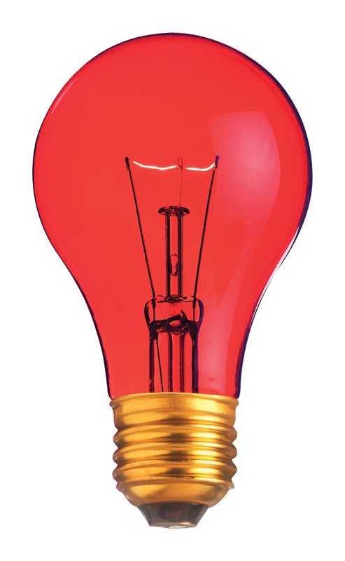 Satco 25 watts A19 A-Line Incandescent Bulb E26 (Medium) Red 1 pk (Pack of 12)