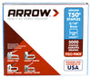 Arrow T50 3/8 in. W X 5/16 in. L 18 Ga. Flat Crown Heavy Duty Staples 5000 pk