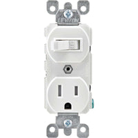 Leviton 15 amps 125 V Duplex White Combination Switch/Outlet 5-15R 1 pk