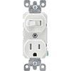 Leviton 15 amps 125 V Duplex White Combination Switch/Outlet 5-15R 1 pk