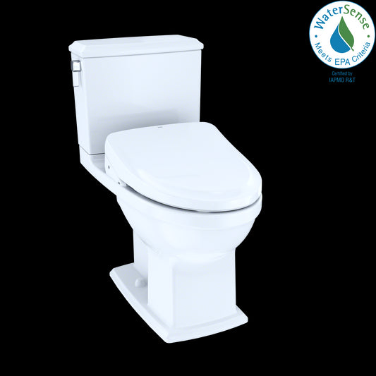 TOTO® WASHLET®+  Connelly® Two-Piece Elongated Dual Flush 1.28 and 0.9 GPF Toilet and Classic WASHLET S550e Bidet Seat with Auto Flush, Cotton White - MW4943054CEMFGA#01