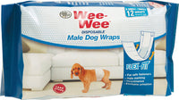 Wee-Wee Disposable Male Dog Wraps XS-SM 4 in. W x 7.25 in. L x 3.25 in. H 12 pk