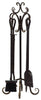 Panacea Bronze Brushed Steel Fireplace Tool Set