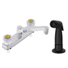 Home Plus Two Handle Chrome Kitchen Faucet Side Sprayer Included - Deal of The Week