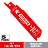 Diablo 4 in. Bi-Metal Medium Metal Reciprocating Saw Blade 14/18 TPI 5 pk - Open Box
