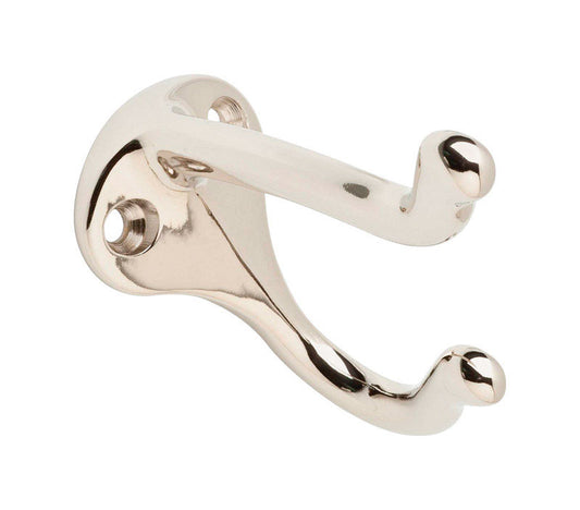 Ives by Schlage Medium Bright Chrome Solid Brass 1-1/4 in. L Coat/Hat Hook 35 lb 1 pk