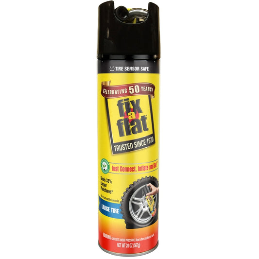 Fix-A-Flat Large Tire Inflator and Sealer 20 oz. (Pack of 6)