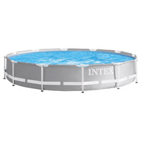 Intex Prism Frame 1718 gal Round Metal Above Ground Pool 30 in. H X 12 ft. D - Open Box
