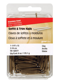 Hillman 1-1/4 in. L Soffit and Trim Stainless Steel Nail Smooth Shank Flat (Pack of 5)