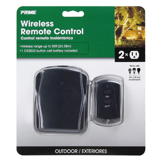 Prime Outdoor Wireless Remote Control 125 V Black