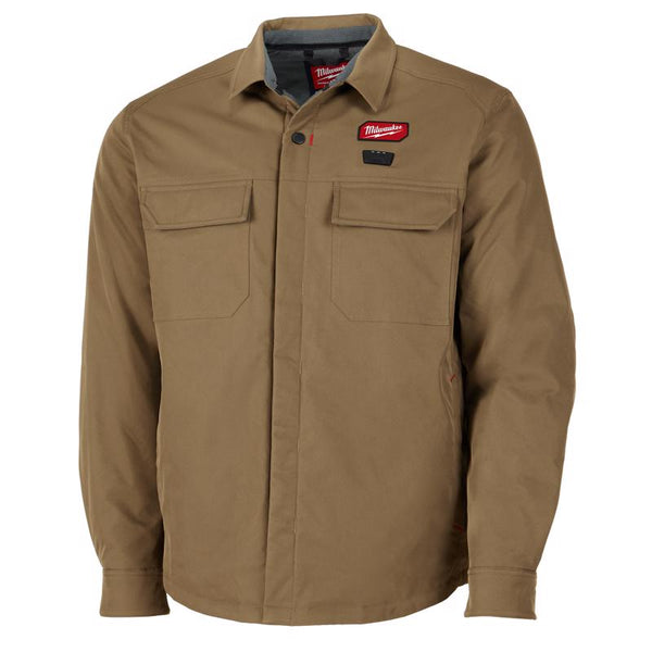 Chaqueta de trabajo de manga larga con cuello para hombre Milwaukee XXL beige