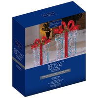 Celebrations LED Cool White Giftboxes 18 in. and 24 in. Yard Decor (Pack of 2)