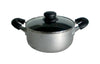 Bene Casa Dutch Oven 3 Qt. 2.9 L Glass Non Stick, Silver 464 Deg F 8" X 4" X 13"