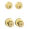 Kwikset Tylo Polished Brass Double Entry Door Kit 1-3/4 in.
