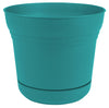 Bloem Saturn 6.5 in. H X 7 in. D Resin Planter Bermuda Teal