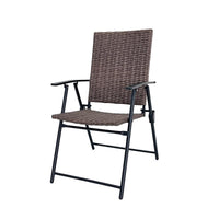 Living Accents Wicker 1-Position Brown Hard Arm Folding Chair (Pack of 6)