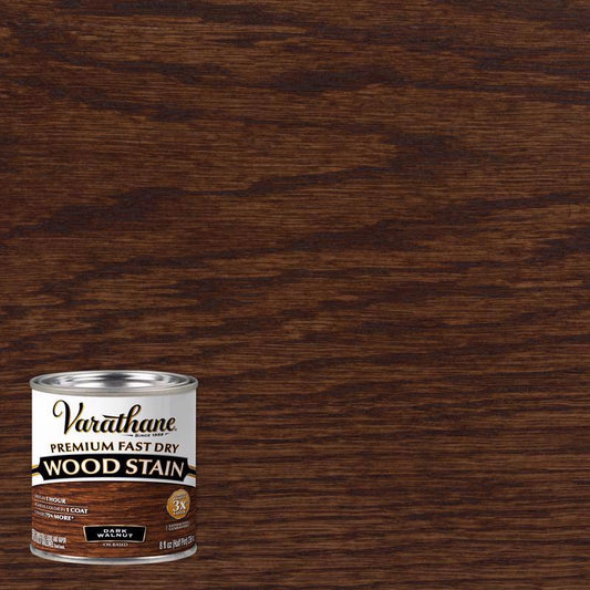 Varathane Premium Fast Dry Semi-Transparent Dark Walnut Wood Stain 0.5 pt. (Pack of 4)