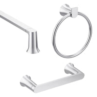 Moen Genta Chrome Silver Zinc Towel Bar Set