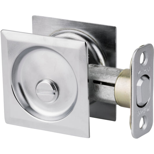 335x26D Square Pocket Door Lock Privacy - Satin Chrome