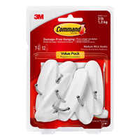 3M Command Medium Plastic Hook 3.16 in. L 7 pk - Deal of The Week