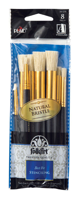 Plaid FolkArt multiple sizes in. W Round Stencil Paint Brush (Pack of 3)