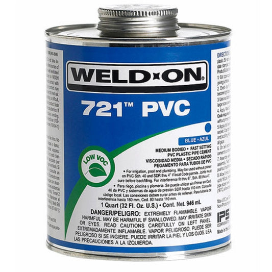 Weld-On 721 Blue Solvent Cement For PVC 16 oz