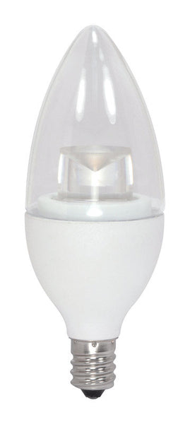 Bombilla LED decorativa Satco B11 E12 (candelabro), luz blanca cálida, equivalente a 40 vatios, 1 paquete