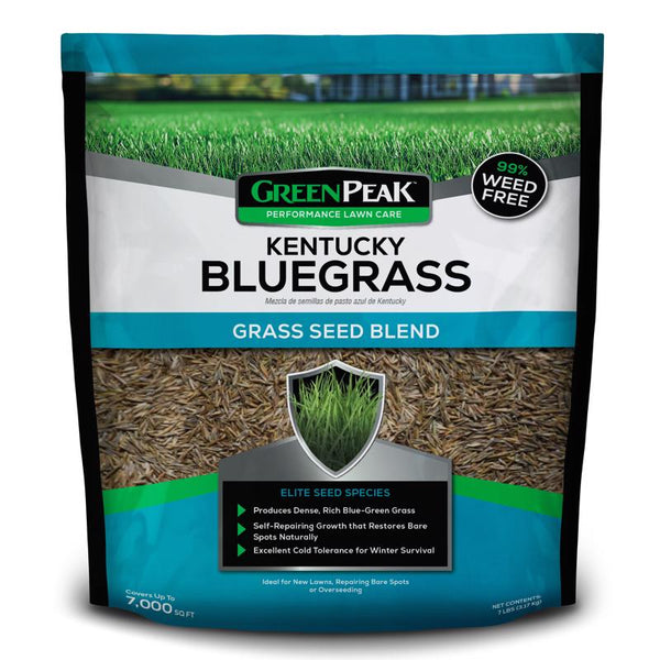 Semillas de césped Kentucky Bluegrass para pleno sol GreenPeak 7 lb
