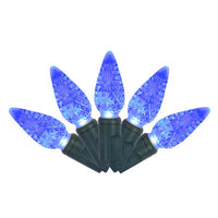 Celebrations Platinum LED C6 Blue 50 ct String Christmas Lights 25 ft.