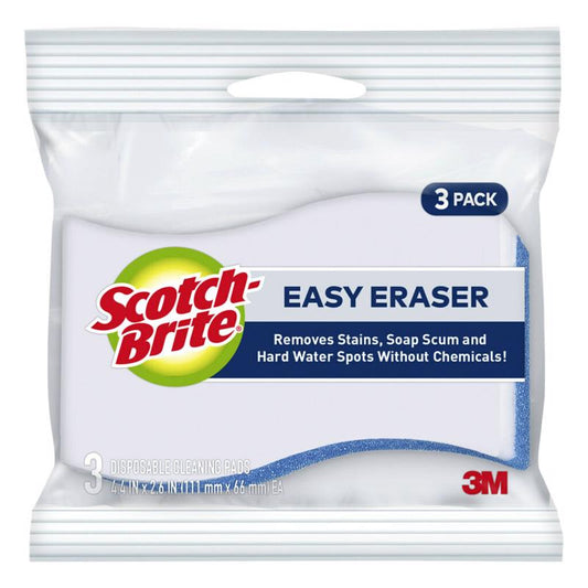 Scotch-Brite Non-Scratch Eraser Sponge For Multi-Purpose 4.4 in. L 3 pk (Pack of 8)