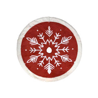 Celebrations Home Red/White Scandinavian Snowflake Tree Skirt Indoor Christmas Decor 28 in.