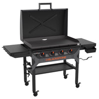 Blackstone Iron Forged 36" Omnivore Griddle 4 Burner Liquid Propane Outdoor Griddle with Hood Black