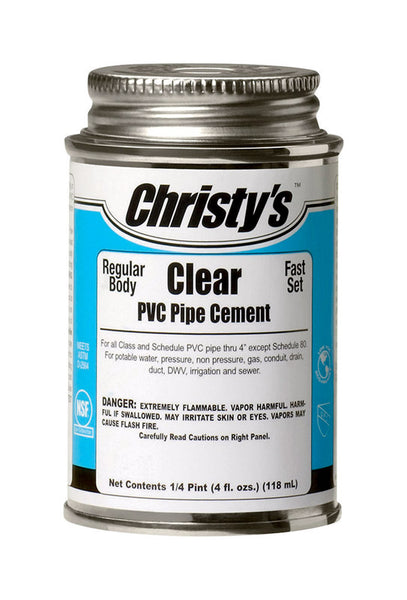 Cemento transparente para PVC de Christy's, 4 oz
