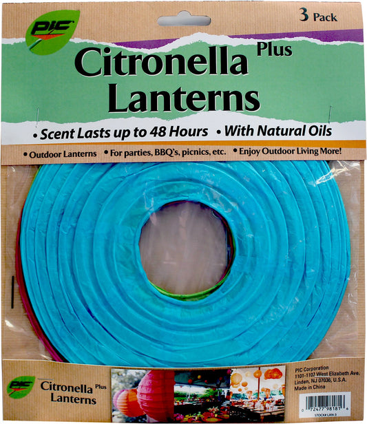 Pic Lan-3 Citronella Lanterns 3 Count (Pack of 12)