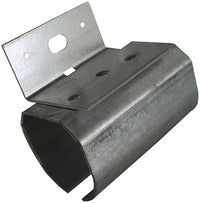 Round Rail Hanger For Sliding Barn Door, Face Mount, Galvanized, 10-Ft.