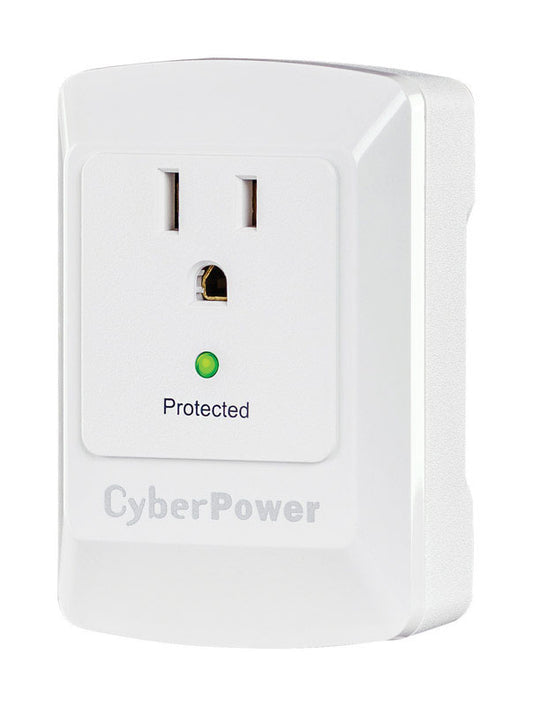 CyberPower Essential 0 ft. L 1 outlets Wall Tap White 900 J