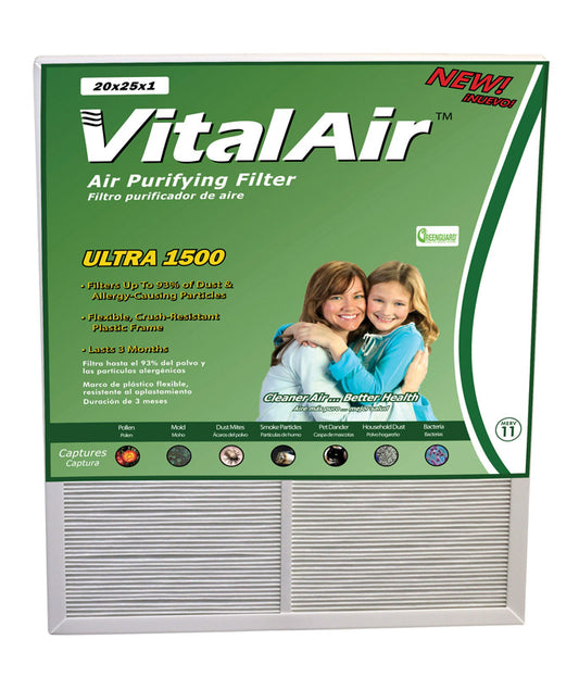 Vitalair Air Filter 20 " X 25 " X 1 " Electrostatically Charged Merv11