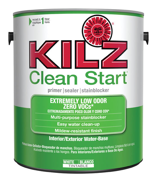 Kilz L211011 1 Gallon White Clean Start Water Base Primer/Sealer/Stainblock (Pack of 4)
