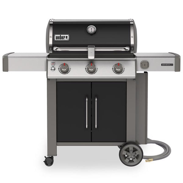Parrilla a gas natural Weber Genesis II SE-315 de 3 quemadores, color negro