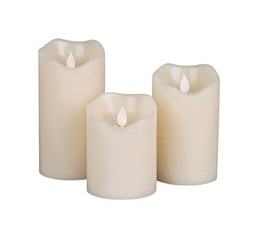 Gerson Ivory No Scent Scent LED Candle 8 in.   H