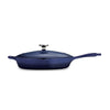 12 in Enameled Cast-Iron Series 1000 Covered Skillet - Gradated Cobalt