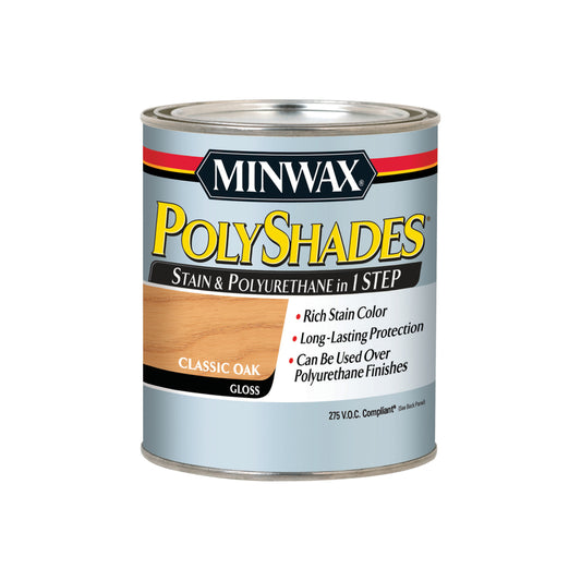 Minwax 61770 1 Quart Classic Oak Polyshades® Gloss Wood Stain (Case of 4)