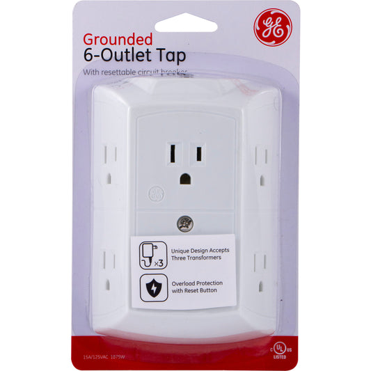 GE 15 amps White Outlet Tap 1 pk