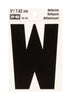 Hy-Ko 3 in. Reflective Black Vinyl Letter W Self-Adhesive 1 pc. (Pack of 10)
